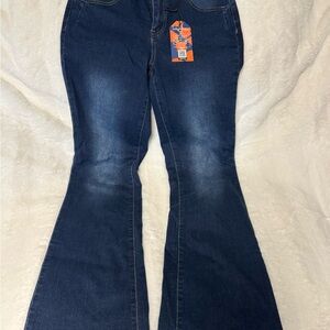 Elegant Dark Blue Flare Jeans